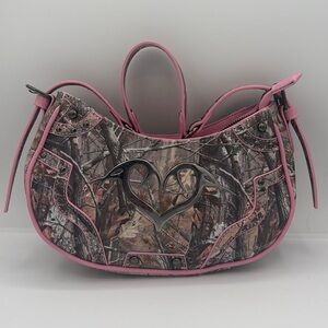 New Jdawt Pink and Camouflage Women's Handbag